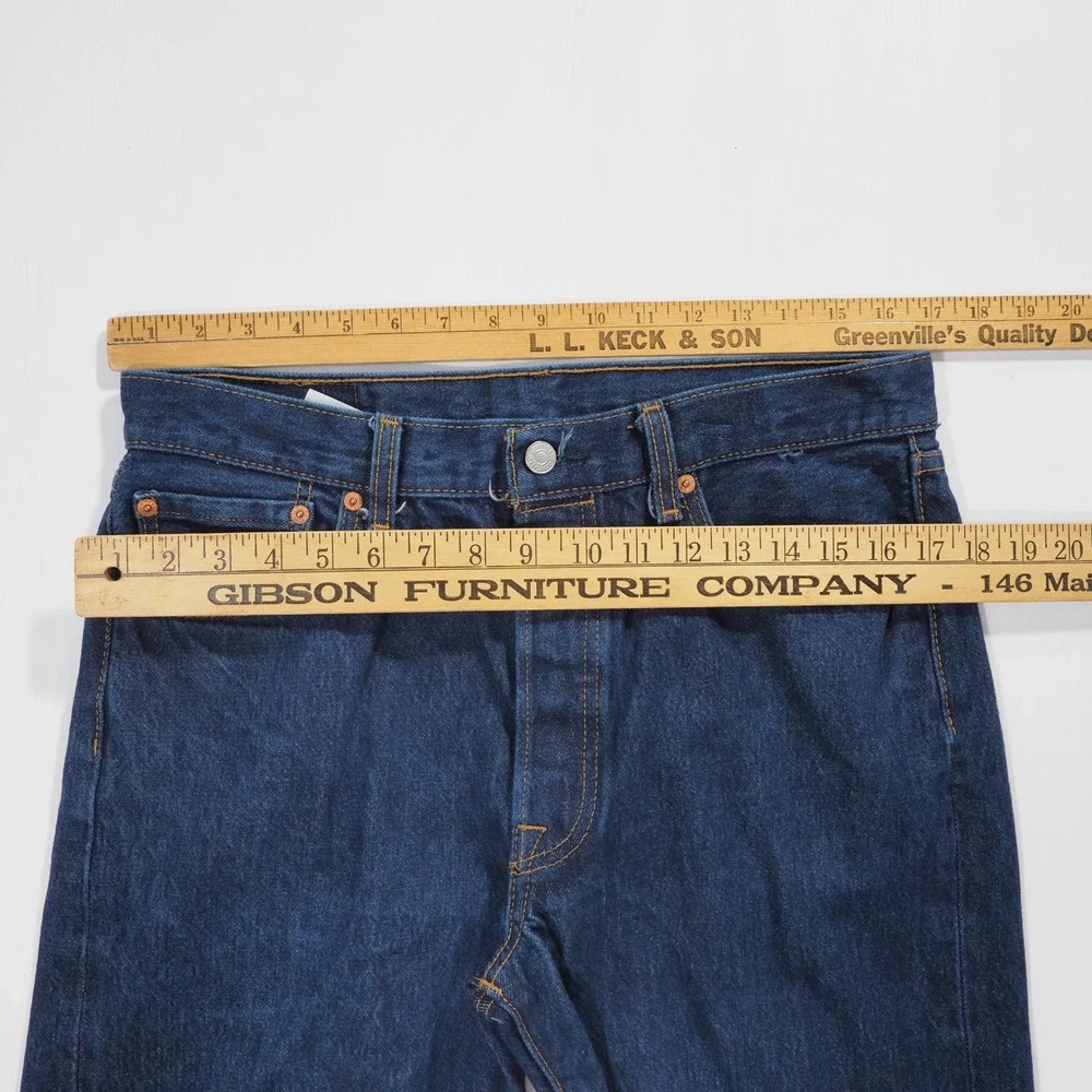 Levis 501 0000 Jeans Mens 34x32 Blue Dark Wash Denim Straight Leg Button Fly